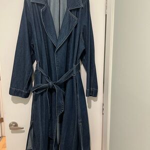 Lane Bryant Dark Blue Denim Trench Coat